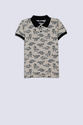 Dinosaur Print Boy's Polo Shirt